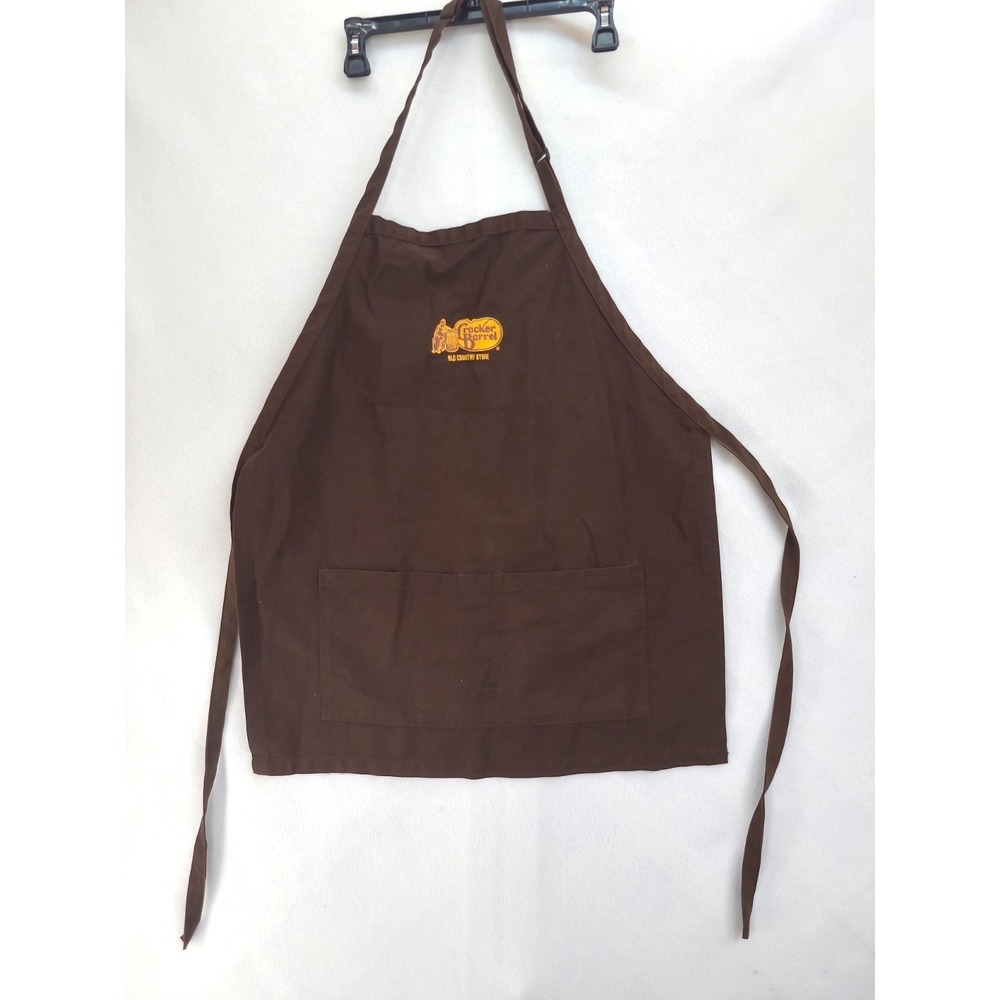 Genuine Cracker Barrel Brown Apron Embroidered logo adjustable uniform employee